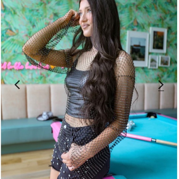 Black Rhinestone Top - Picture 3 of 17